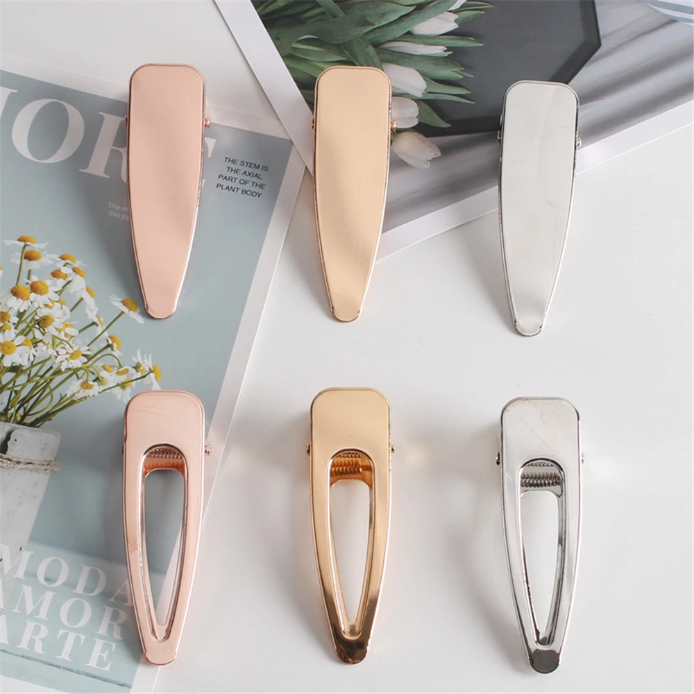 

1PC Elegant Matte Metal Hairpins Women Retro Hair Clip Smooth Face Bangs Clip Waterdrop Barrettes Headdress Hair Accessories