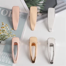 1PC Elegant Matte Metal Hairpins Women Retro Hair Clip Smooth Face Bangs Clip Waterdrop Barrettes Headdress Hair Accessories