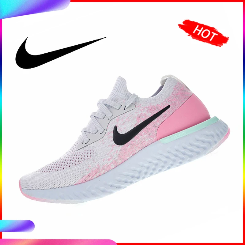 Оригинальная продукция Nike Epic React Flyknit женские кроссовки дышащие спортивные уличные удобные 2019 новые AQ0070-600