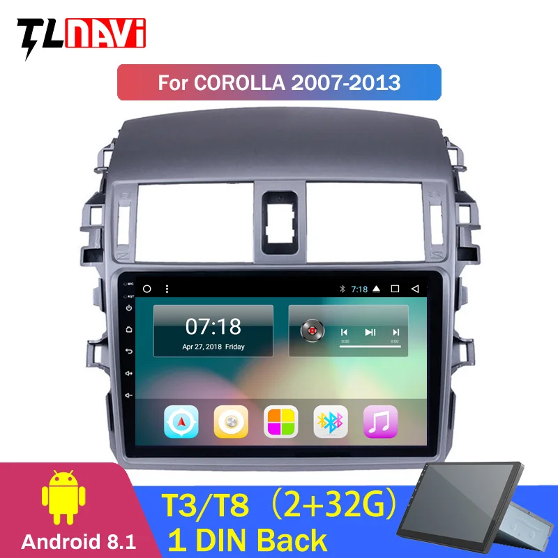 2G RAM 32G ROM 9 inch Android 8.1 car dvd for Toyota Corolla 2007-2013 GPS navigation With Bluetooth/WIFI/USB