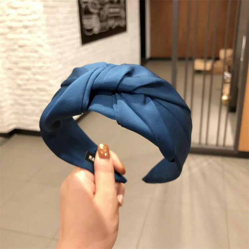 Hairlyah Ladies Retro Knotted Headband Banded Red Yellow Green Glossy Braided Headband Fashion Headscarf Accessories Gift head scarves for women