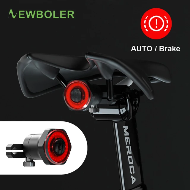 US $6.56 BOLER Auto Start/Stop Flashlight For Bicycle Bike Rear Light Brake Sensing IPx6 Waterproof LED USB 