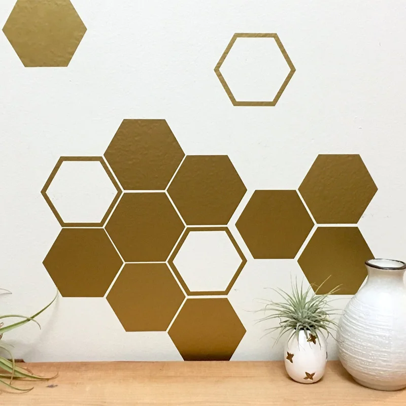 24 Solid hexagons and 12 hexagon 3 outlines Honeycomb Decor Decals Modern  Hexagon Wall Decal Honeycomb vinyl Sticker E564 - AliExpress
