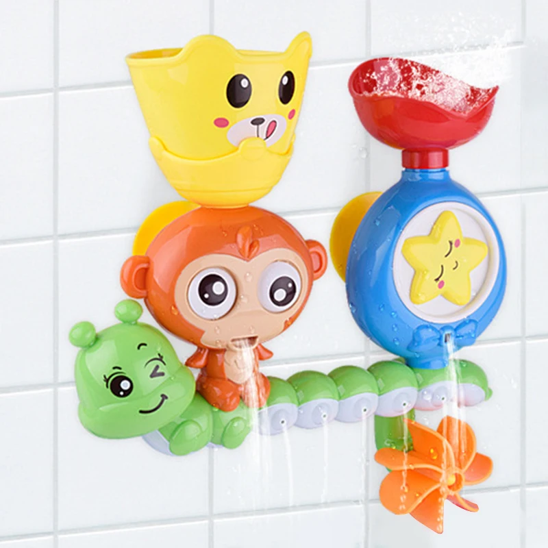Juguete de baño con ventosa para niños, pista de juegos de agua, baño, ducha