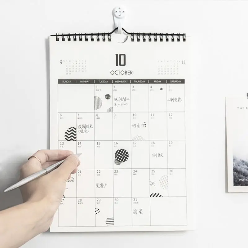 Nordic Стиль Настенные календари ручная роспись график DIY простой блокнот Calendary меморандум Workpad офисные принадлежности для дома