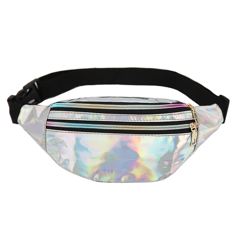 男女士新款镭射腰包多功能胸包单肩斜跨户外运动腰包外贸批发定制 (2)
