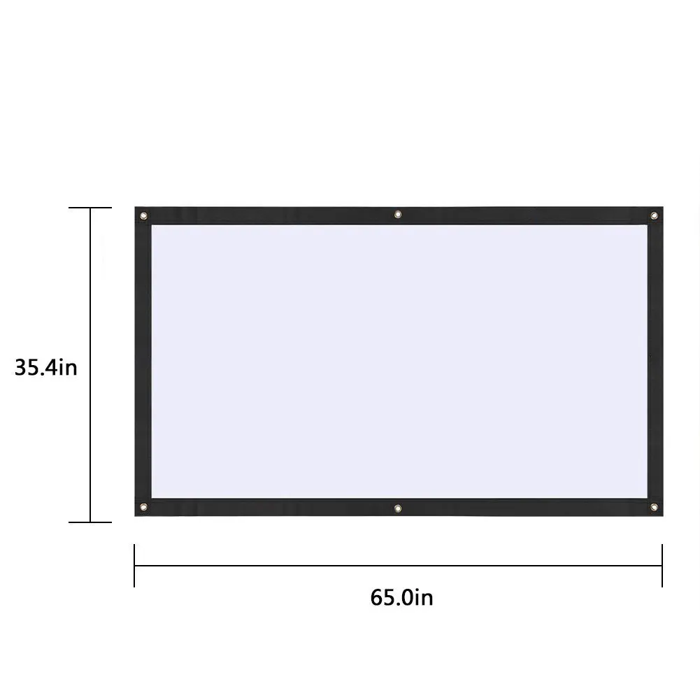 Cewaal мягкая складная 16:9 HD 84 100 120 дюймов проектор экран волокно холщовая занавеска для проектора пленка домашний кинотеатр открытый