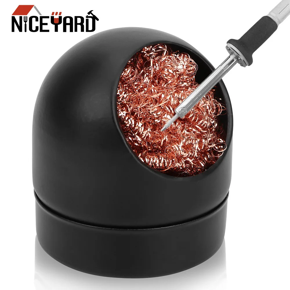

NICEYARD Welding Soldering Solder Iron Tip Cleaner Anti-static Cleaning Device Steel Wire Remover With Stand Set