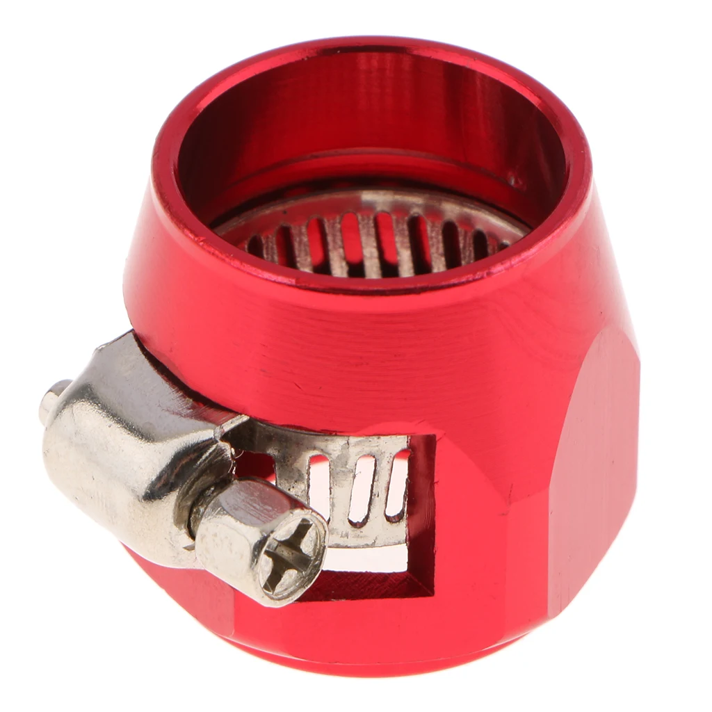 1PC 10AN AN 10 RED Aluminium Alloy Fuel Hose Line End Cover Clamp Clip Finisher Fitting
