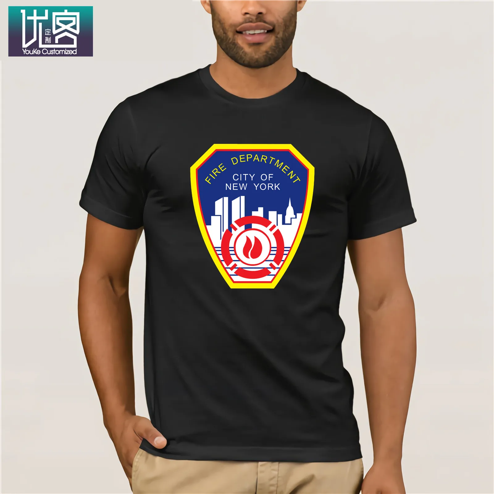 Возьмите FDNY футболка официально лицензированный Crewneck Нью-Йорк огонь