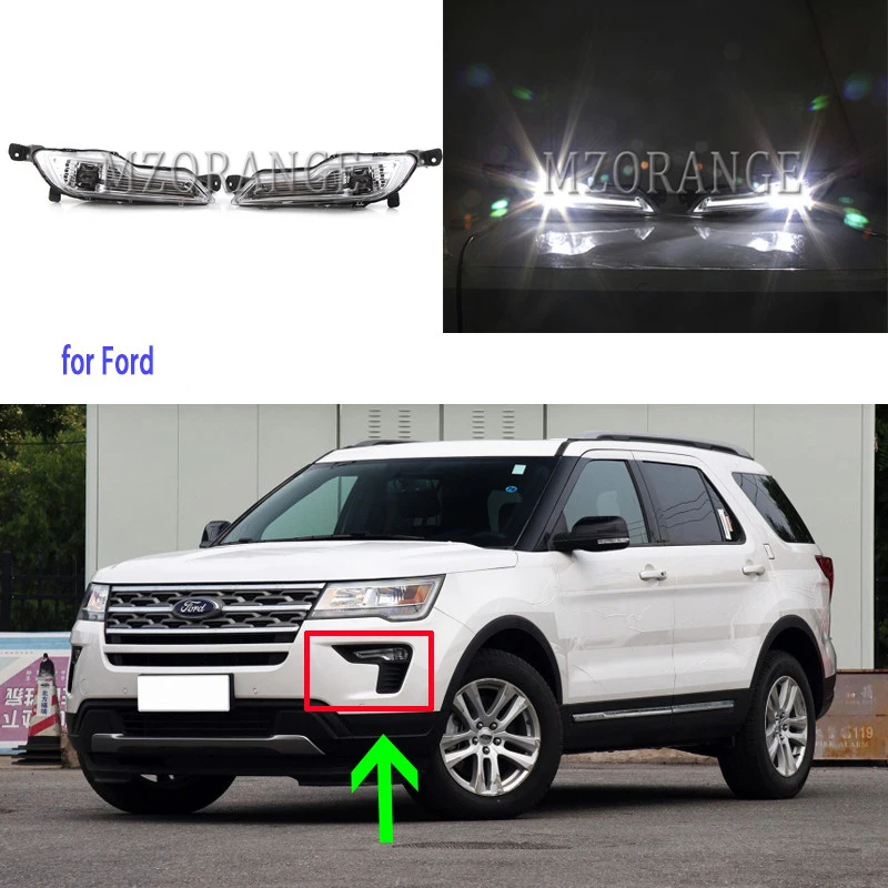 led fog lights for Ford Explorer Sport Fusion Mondeo 2017 2018 2019 headlights DRL headlight light foglights HS7Z15200F | Автомобили и