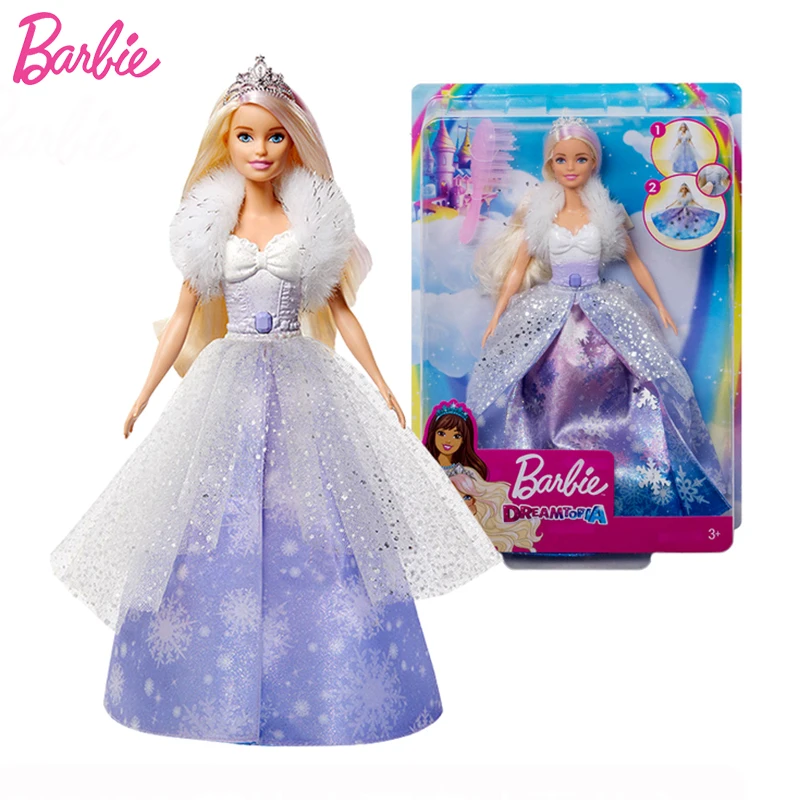 Original Barbie Doll Dreamtopia Ice Snow Fashion Reveal Toys for Girls Barbie Princess Blonde Pink Hair Limit Special Offer Gift stone special heating drying hair dryer industrial high power powerful water blowing snow blowing hot air gun