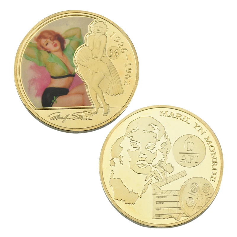 WR Горячая Сделано в Китае лучшая Вольфрамовая Золотая монета нормальная Золотая монета Мэрилин Монро домашняя коллекция - Цвет: coin10