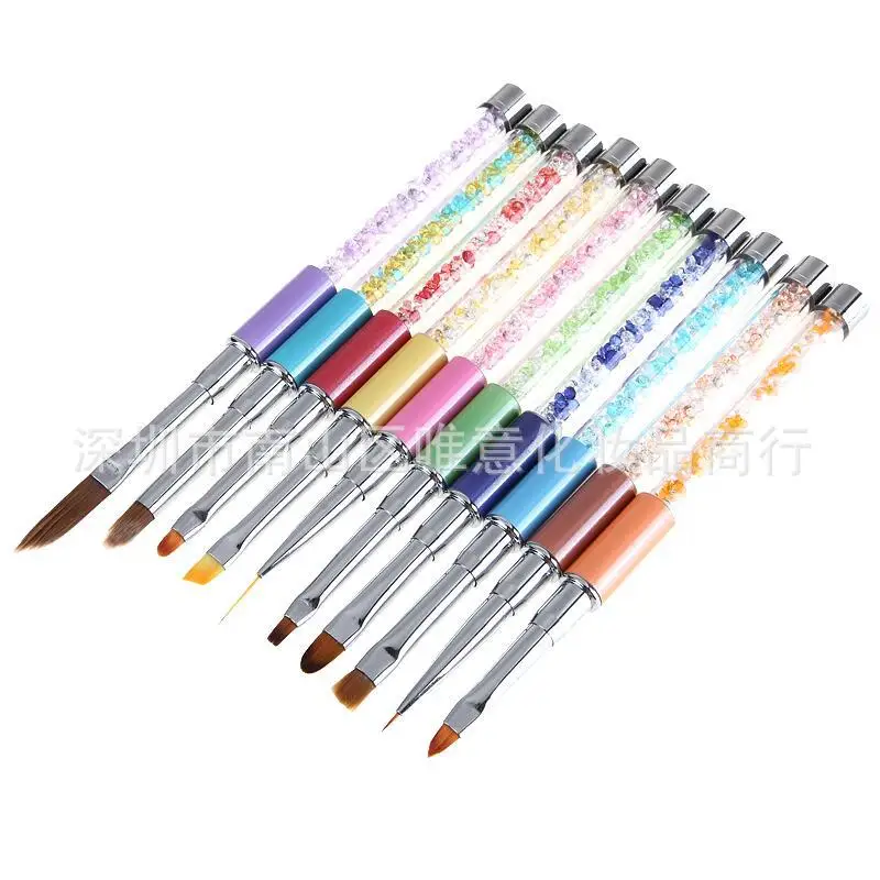 

Manicure Brush Manicure guang liao bi Gradient Pen Bracing Wire hua bi Gradient Rod Man-made Diamond Manicure Crystal diao hua b