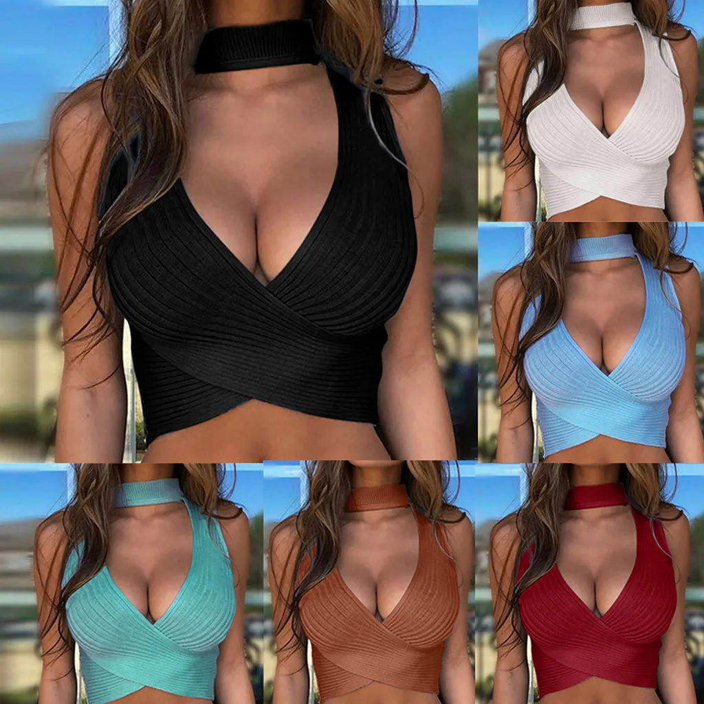 Женская модная Летняя трикотажная жилетка Топ ropa verano mujer haut femme Топы mujer verano# es