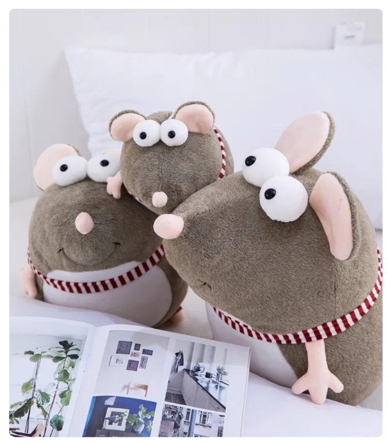 Cartoon Animal Big Eye Mouse Stuffed Doll Rat Plush Bedtime Story Friend Kid Birthday Gift Christmas Present 26