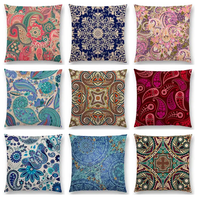 Boho  Paisley Mandala Throw Pillowcase Geometric Cushion Cover Pillow Case 