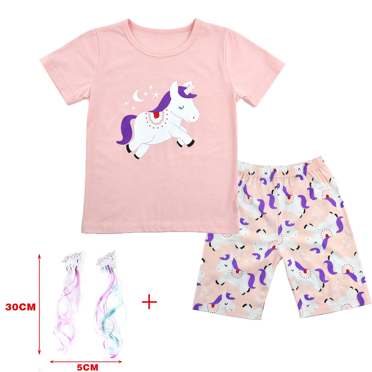 Kids Girls Pajamas Set Children Unicorn Summer Cotton Sleepwear Toddler Cartoon Pattern Short Sleeve Nightwear Clothes 3-10Y sleepwear for toddler girl Sleepwear & Robes