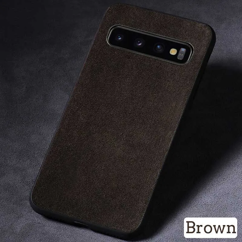 Brownness Чехол для телефона для samsung Galaxy S10 S8 S9 Note 8, 9, 10, плюс S7 край A7 A8 J5 J6 J7 A70 A50 A40 замшевая кожаная накладка на заднюю панель телефона - Цвет: Brownness