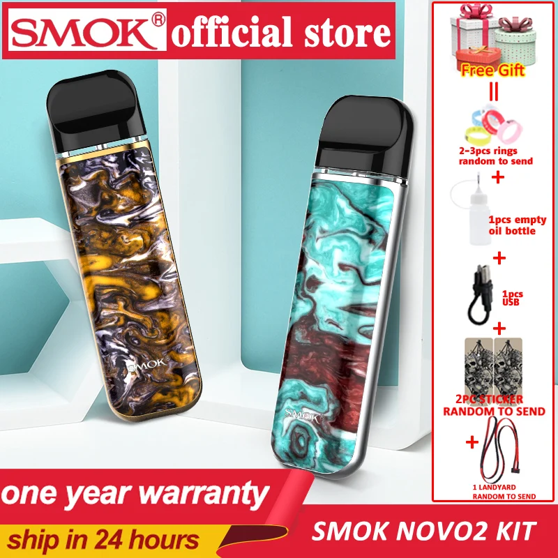 

New SMOK Novo 2 Pod Starter Kit Electronic Cigarette Vape 800mAh battery 2ml cartridge pod atomizer mesh 1.0ohm DC MTL vaporizer