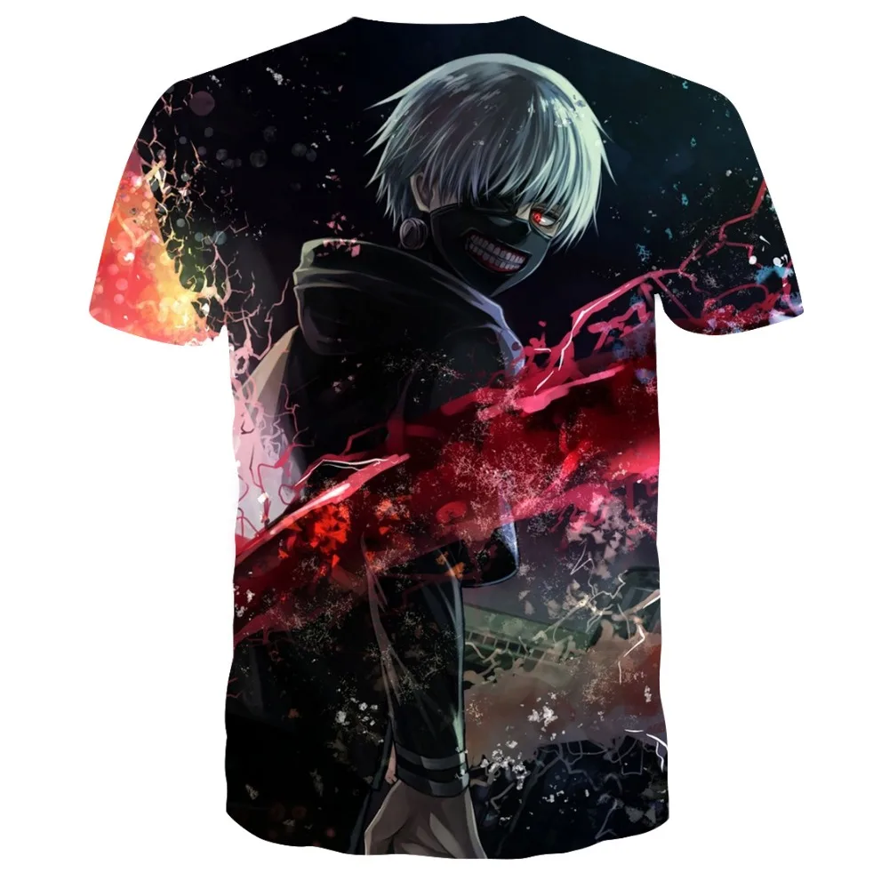 Аниме Kaneki Ken, футболка с 3d принтом, Мужская футболка в стиле хип-хоп с коротким рукавом, черные футболки, летние топы, стиль, модная мужская футболка s