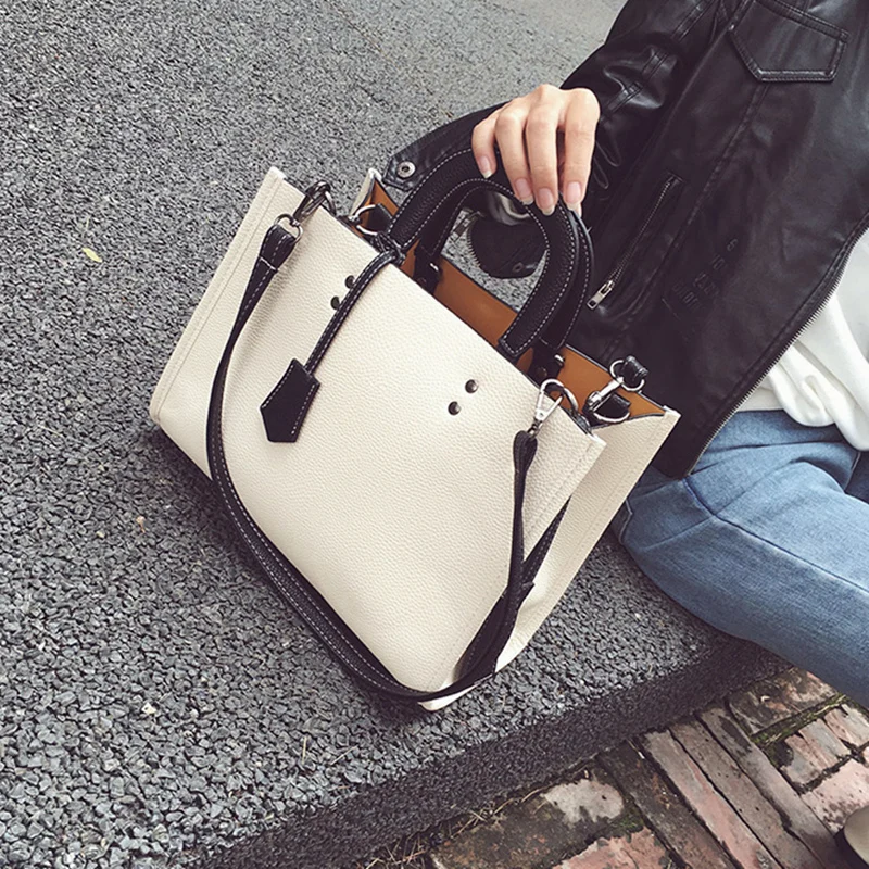 

Textured Bags 2020 New Western Fashion Women Bag Shoulder Bag Retro Contrast Color Diagonal Handbag