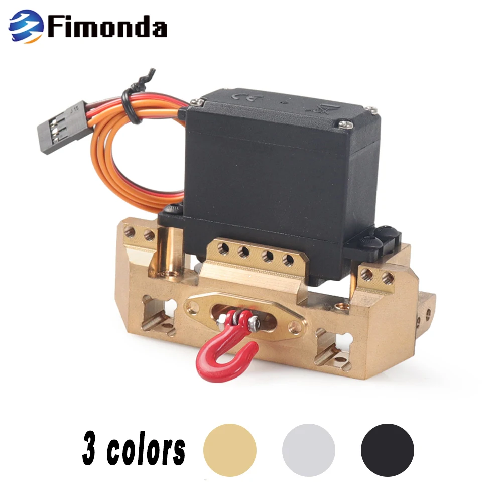 TRX-4 CNC Aluminum Multifunctional Front Bumper Mount Servo Winch Brass Mount Upgrade Parts for 1/10 RC Crawler Traxxas TRX4 Cou