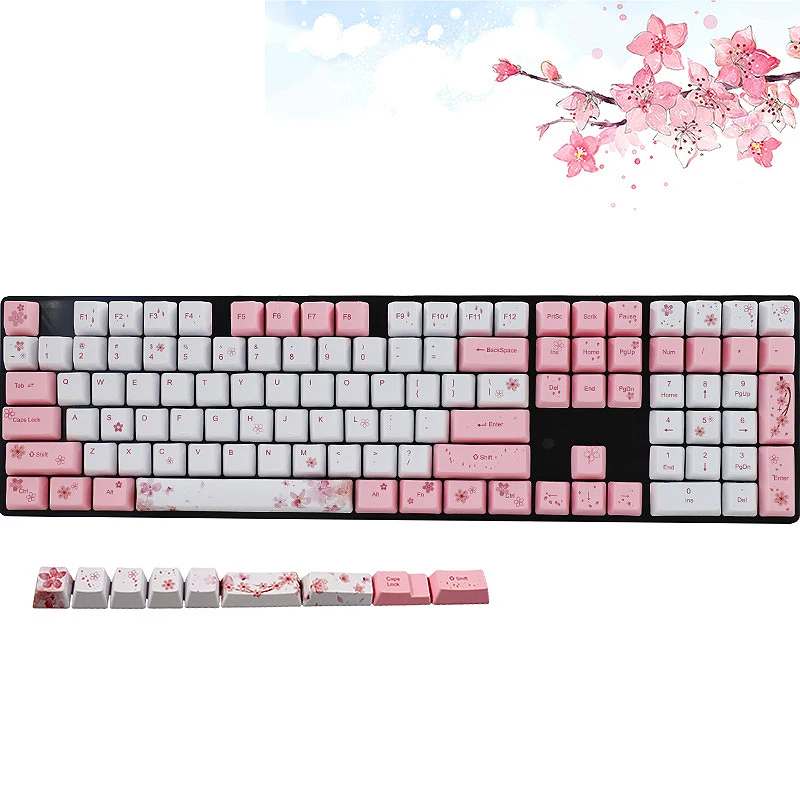 113 Key PBT Keycap Set DIY Mechanical Keyboard Theme Keycaps Replacement Button