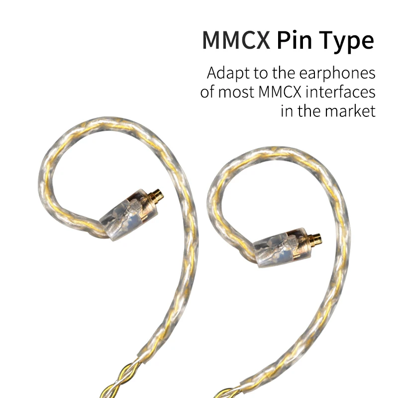 MMCX-MMC Earphones Плотным верхним ворсом KZ 8 ядро цвета: золотистый, серебристый смешанные кабель с 2pin/разъем MMCX Применение для плотным верхним ворсом KZ ZS10 PRO/ZSN/ZST/ES4/ZS10/AS10/BA10/ZSN PRO - Цвет: MMCX-MMC Earphones