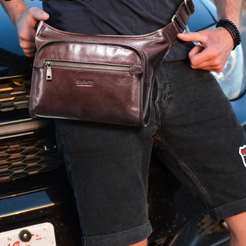 

Fashion leather men's pockets Multifunction large capacity men's shoulder Messenger bag 2019 new men's shoulder bag