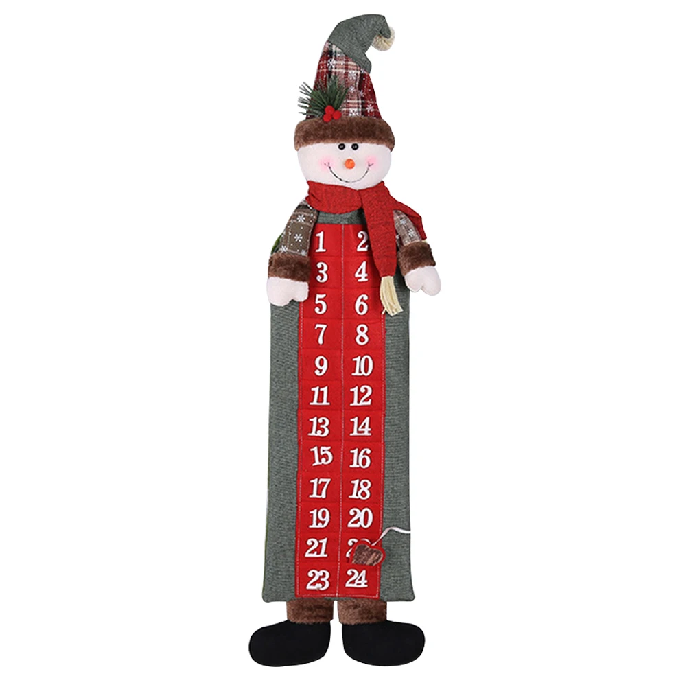 Advent домашняя настенная кукла подарок обратный отсчет стерео Санта Клаус декоративный орнамент сетки Рождество календарь снеговик ткань дети - Цвет: Snowman