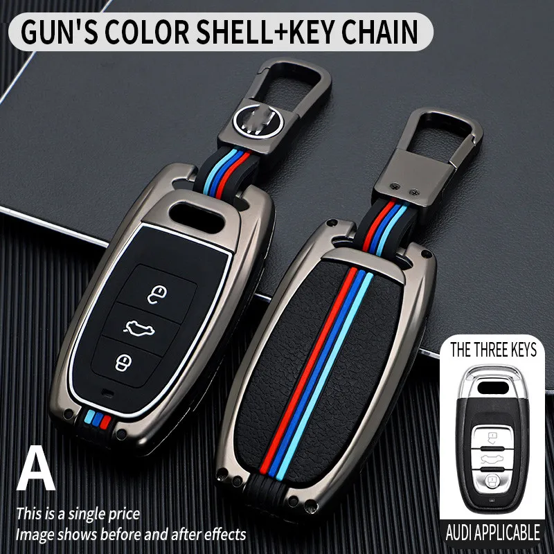 Car Key Case Cover Key Bag For Audi a1 a3 8v a4 b8 b9 a6 a5 c7 q3 q5 q7 tt Auto Accessories Holder Shell Keychain Protect Set