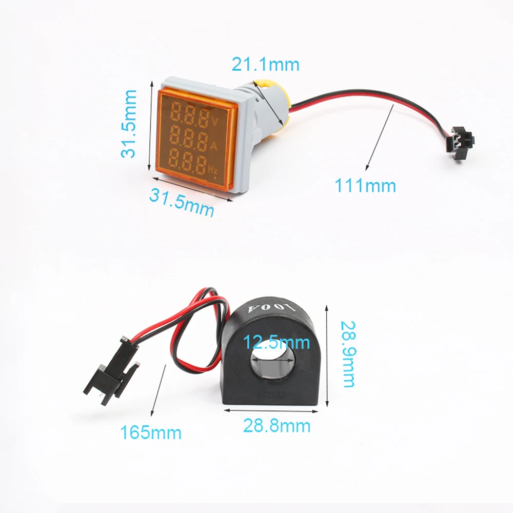 22 мм Цифровой 3в1 Гц ток вольтметр-Амперметр AC светодиодный индикатор напряжения метр тестер сигнальные огни AC 60-500 в красочные