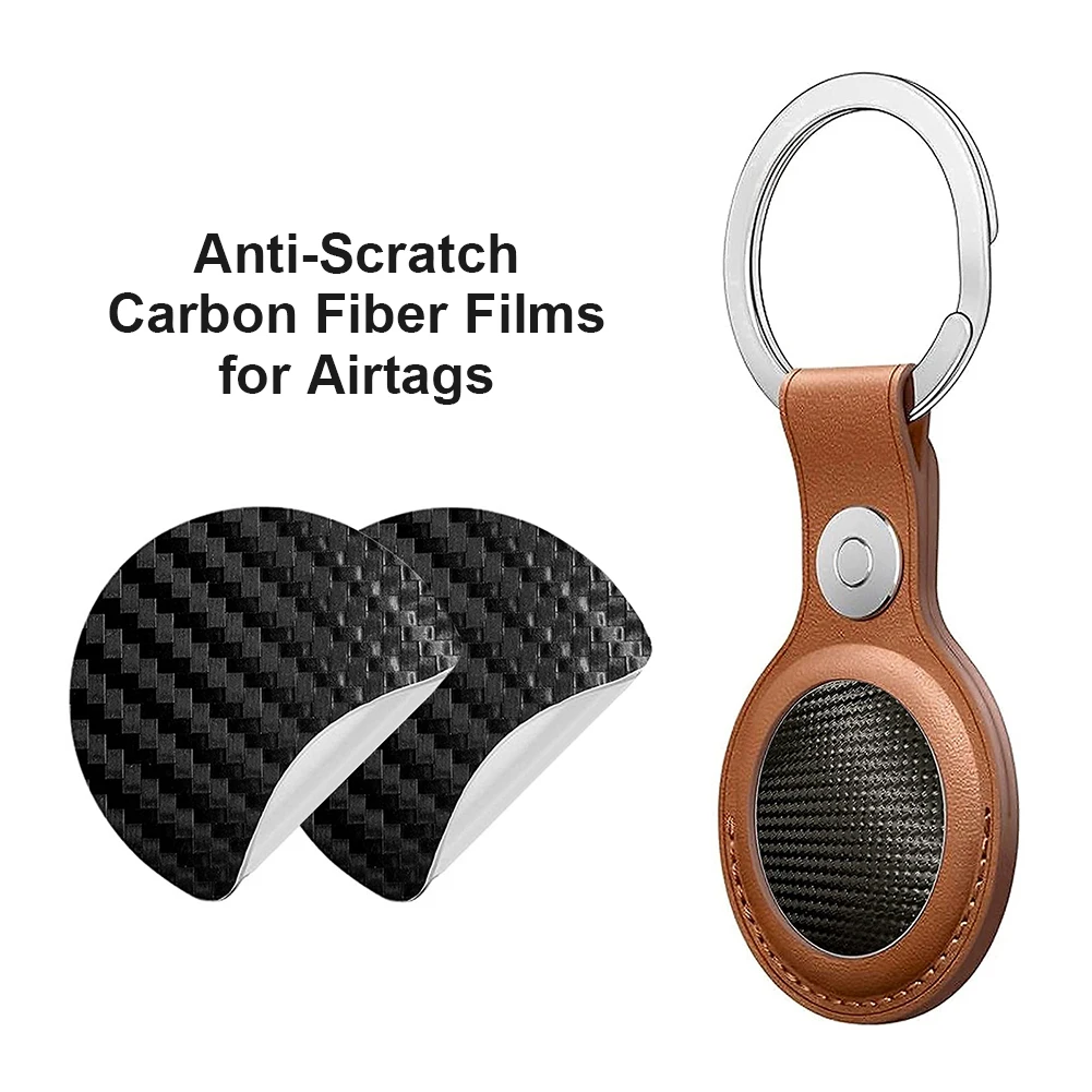Protective Flims Black Sticker Screen Protective Films for Apple AirTag Carbon Fiber Anti-Scratch Protector Sticker