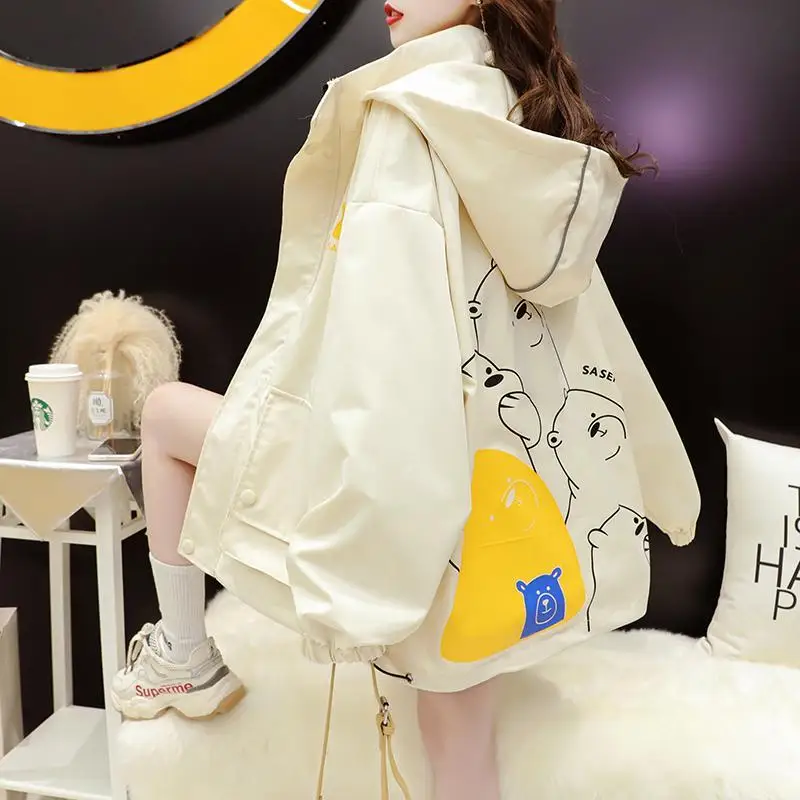Net red tooling jacket female spring and autumn 21 new spring Korean version of loose casual western style ins tide wild jacket