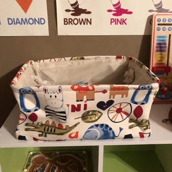 

Storage Basket Collapse Cartoon Nursery Hamper with Handles for Organizing Home/Kitchen/Kids Toy/Office/Closet/Shelf Baskets