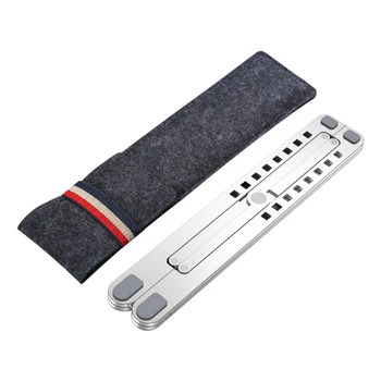 

Aluminum Alloy Desktop Foldable Adjustable Height Universal Laptop Stand Ultra Thin Non Slip Support Portable Stable Ergonomic