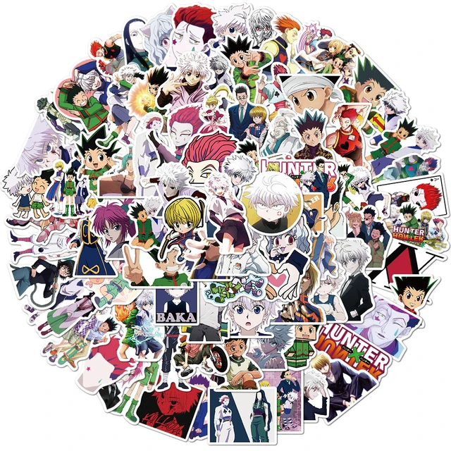 10/50/100 pçs hunter x hunter anime adesivos à prova dwaterproof água pvc decalque para carro portátil mala skate motocicleta para adolescentes crianças