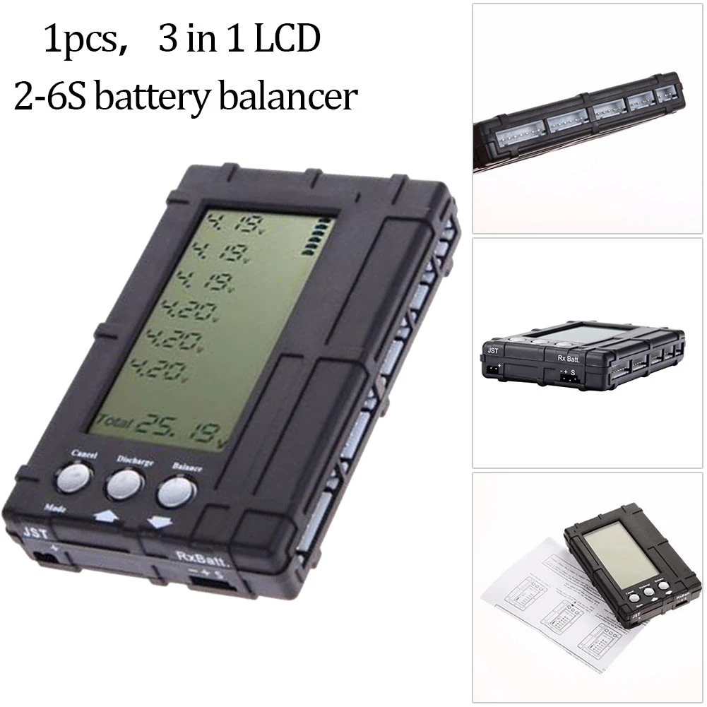 Voltímetro balanceador de batería portátil 3 en 1, medidor de voltaje, de polímero de litio, Monitor de Lipo li fe 2 de baterías| - AliExpress