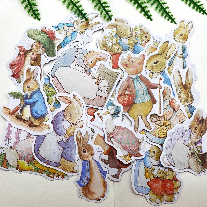 40PCS Vintage Bunny Sticker DIY scrapbook base collage junk diary happy plan phone computer gift sealing decoration sticker