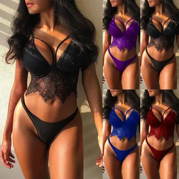 

Women's Sexy Lingerie Sexy Bra Set Quality Polyester Lace Lingerie Set Babydoll Comfortable and Breathable Underwear Set