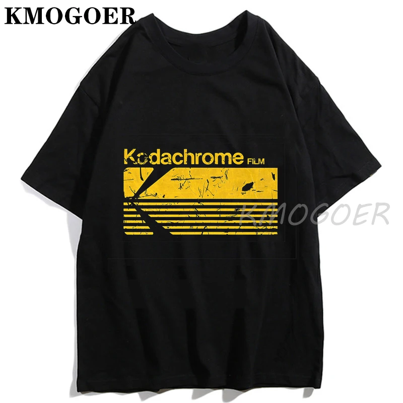 Kodak черная модная футболка хип-хоп Мужская забавная мультяшная kodachrom