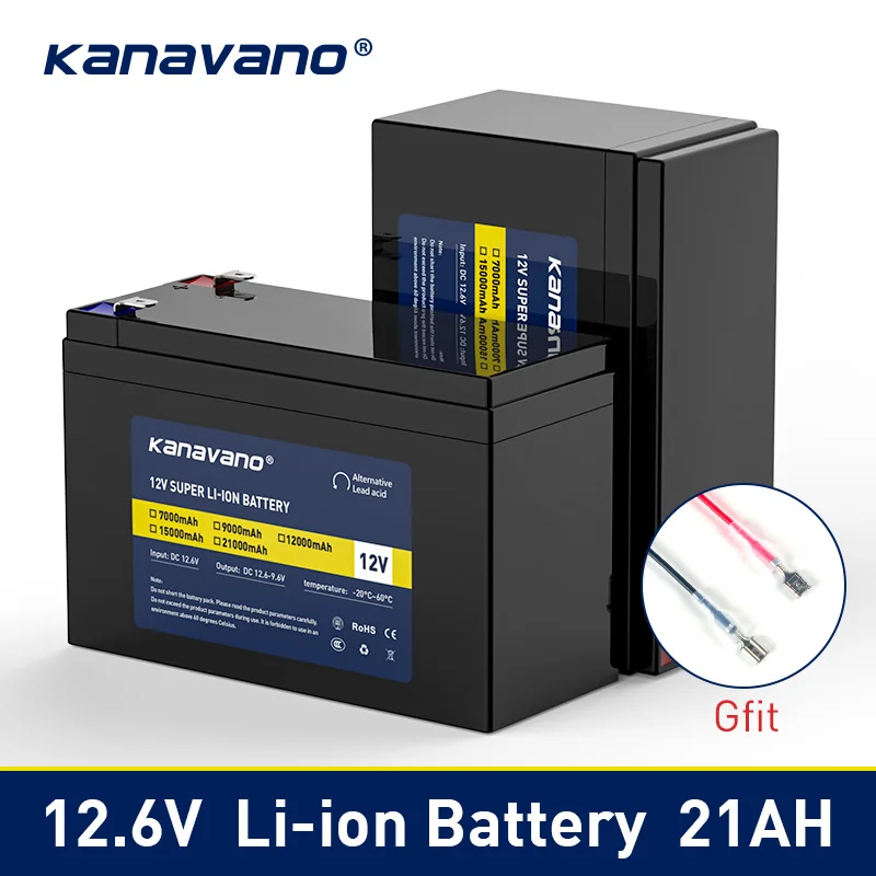 Batteria ricaricabile agli ioni di litio 12V 21Ah 11.1v per bambini auto  elettriche giocattolo spruzzatore ecoscandaglio ecoscandaglio con  caricatore 2A