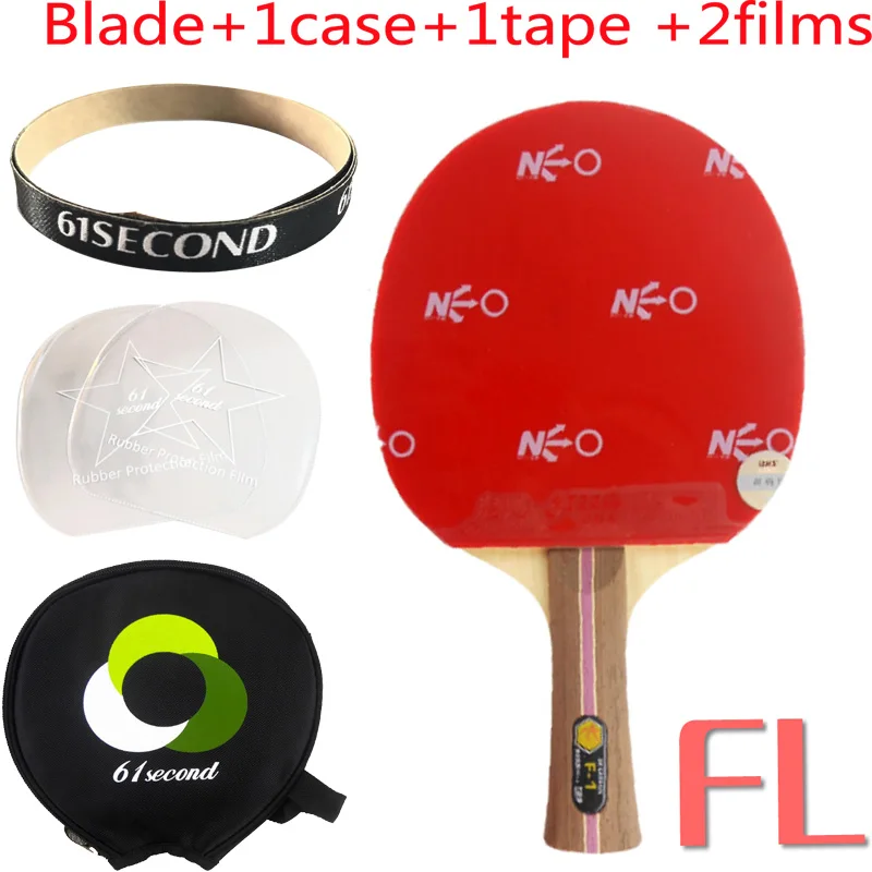 Pro Настольный теннис Combo Paddle/ракетка: ритк 729 F-1(Shakehand) с 2x DHS NEO Hurricane 3 Shakehand длинной ручкой FL - Цвет: FL with 1 case