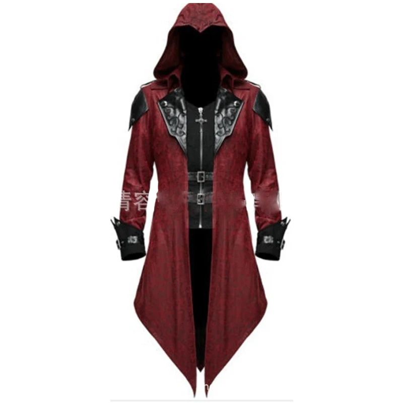 Assassin's Creed Cosplay Jackets for Men and Women - Hooded PU Streetwear Outwear - Edward Assassin's Creed Halloween Costume image 4