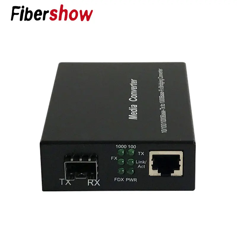 Медиаконвертер 1 порт sfp до 1 rj45 ГБ, Оптический ethernet для ip-камеры 10/100/1000 м волоконно-оптический