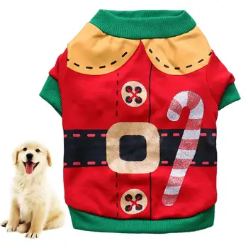 

Christmas Soft Durable Pet Puppy Dog Cats T-shirt Clothes Vest Santa Costume Coat Pet Xmas Decoration Puppy Christmas Clothing