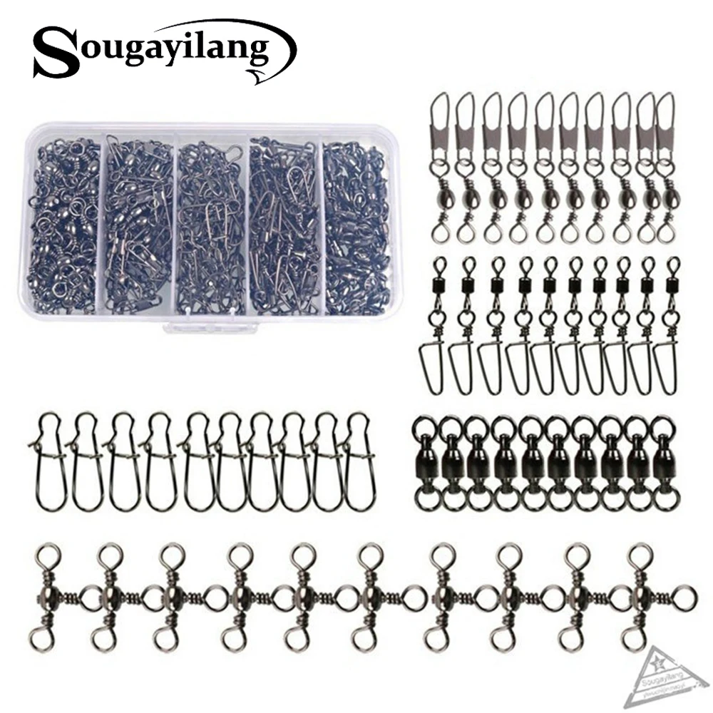 Sougayilang рыболовный Вертлюг 50/100 шт. катушка нержавеющая рыболовные крючки
