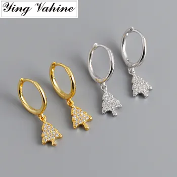 

ying Vahine 100% 925 Sterling Silver Christmas Tree Pendant Stud Earrings for Women