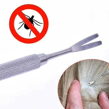 

Stainless Steel Pet Dog Flea Remover Tick Removal Tool Double Head Fork Dogs Cat Puppy Pet Supplies